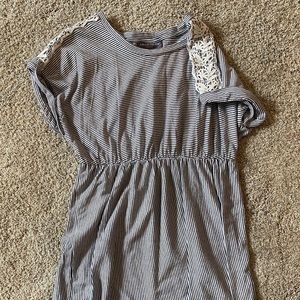 Maternity top with lace shoulder detail